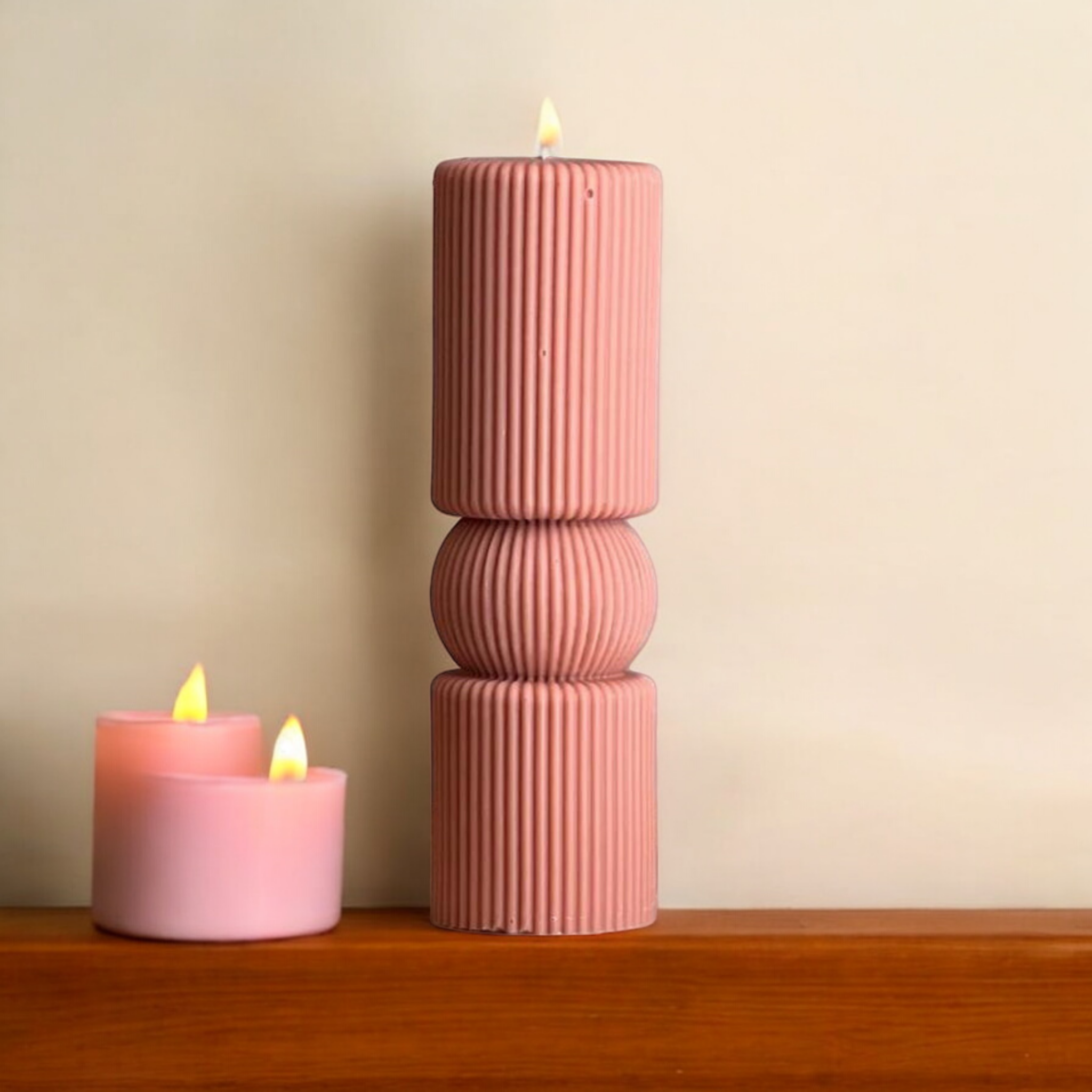 roman pillar candle pink