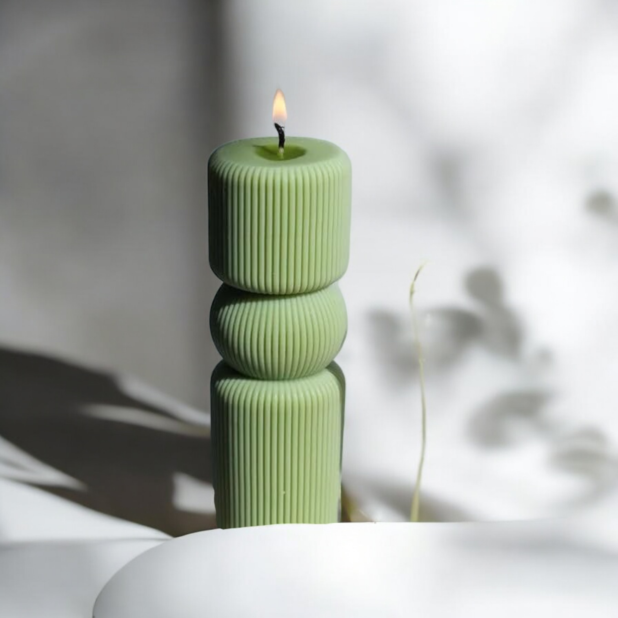 roman pillar candle green